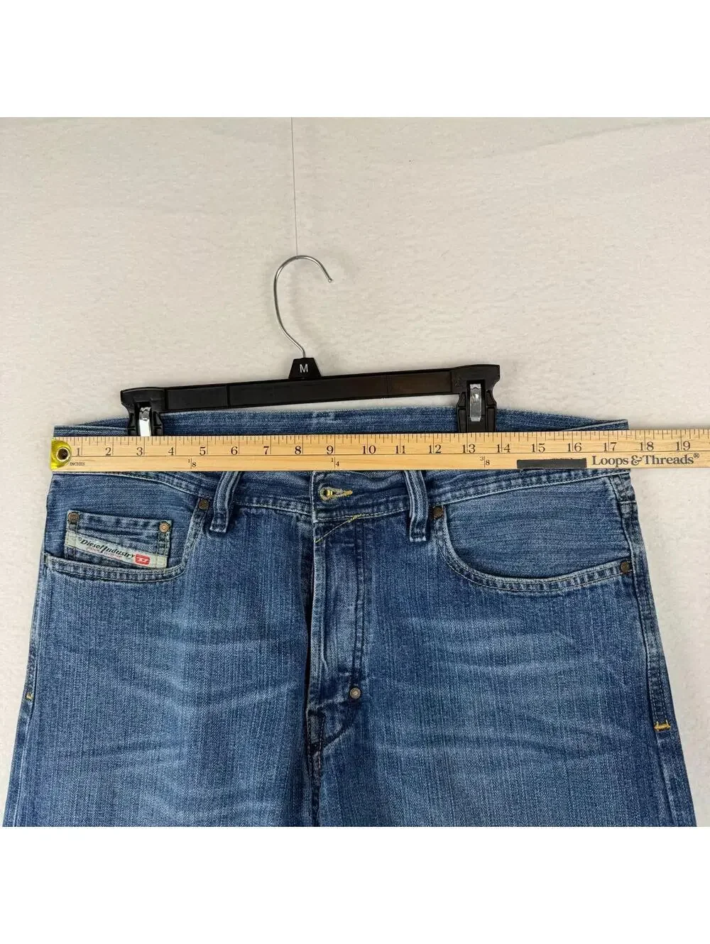 RARE Vintage DIESEL Men's 35x32 Relaxed Pin Striped Denim Jeans Y2K 00s